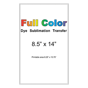 dye sublimation transfer 8.5x14
