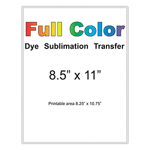 dye sublimation transfer 8.5x11