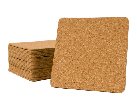 adhesive cork used for backs of ceramic tile coasters