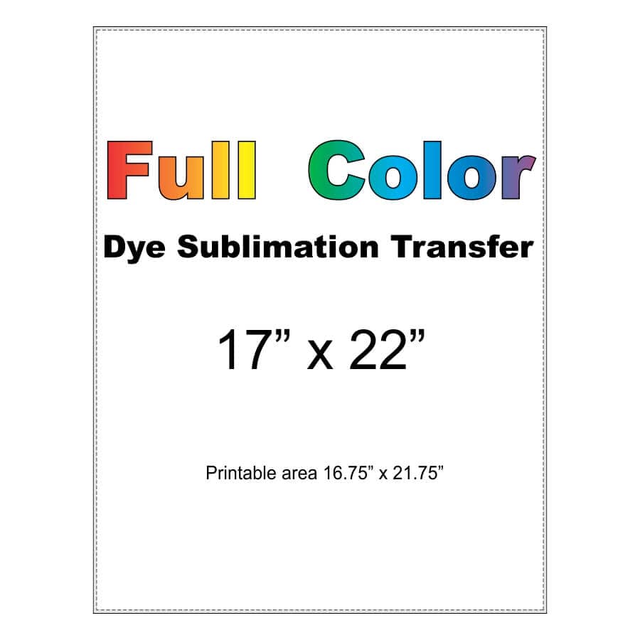 17 x 22 dye sublimation transfer